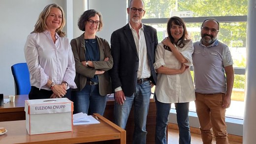 Il consiglio direttivo delle rete nazionale CNUPP 2024-2027, ultimo a destra Emmnauele Farris (UNISS)