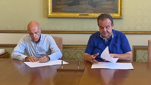 Da sinistra Roberto Madeddu e Gavino Mariotti_Accordo tra Uniss e Isrct