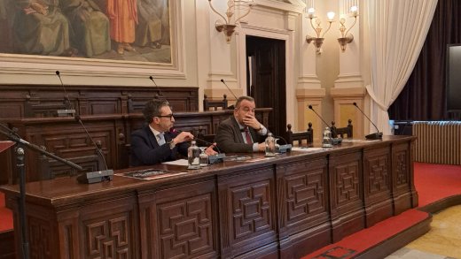 Il DG Giovanni Maria Soro e il Rettore Gavino Mariotti_Conferenza stampa inaugurazione Uniss 463 AA