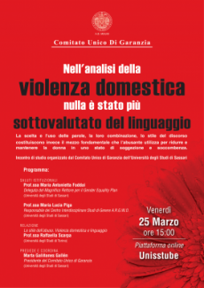 Incontro di studio: "nell'analisi della violenza domestica nulla è stato più sottovalutato del linguaggio"
