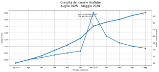 Crescita del canale You Tube