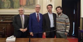 Da sinistra, Plinio Innocenzi, Antonio Di Rosa, Massimilano Lisa, Edoardo Zanon Da sinistra, Plinio Innocenzi, Antonio Di Rosa, Massimilano Lisa, Edoardo Zanon