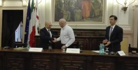 Firma protocollo d'intesa alternanza scuola-lavoro Università di Sassari e Ufficio scolastico regionale Francesco Feliziani, Massimo Carpinelli ed Eugenio Garribba