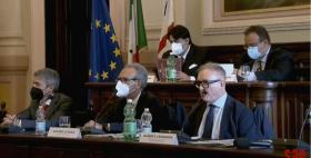 in foto Bastianino Mossa, Alberto Leonardis, Antonio di Rosa, Christian Solinas e Gavino Mariotti all'evento