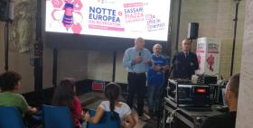 Notte europea dei ricercatori 2019_I saluti di Massimo Carpinelli e Gian Vittorio Campus Notte europea dei ricercatori 2019_I saluti di Massimo Carpinelli e Gian Vittorio Campus
