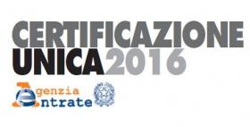 certificazione unica 2016