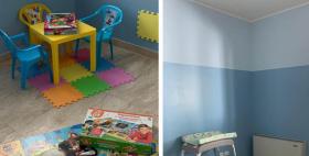 Foto Spazio Arcobaleno Stanza con pareti celesti e giochi per bambini