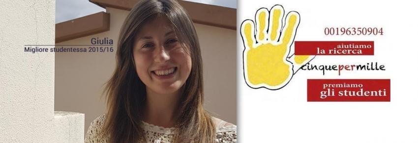 Giulia, migliore studentessa 2015/2016