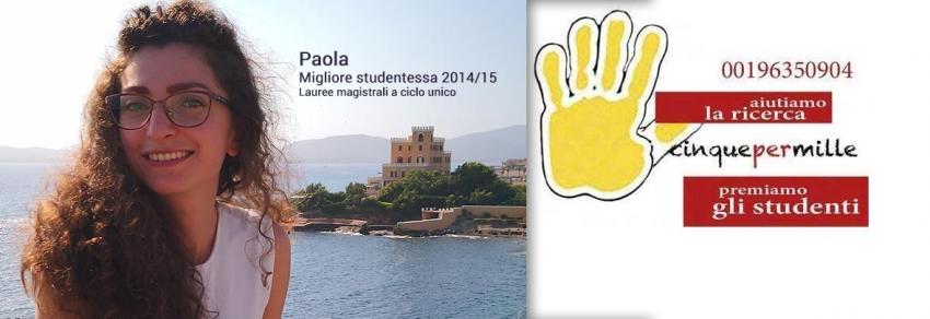 Paola, migliore studentessa 2014/2015